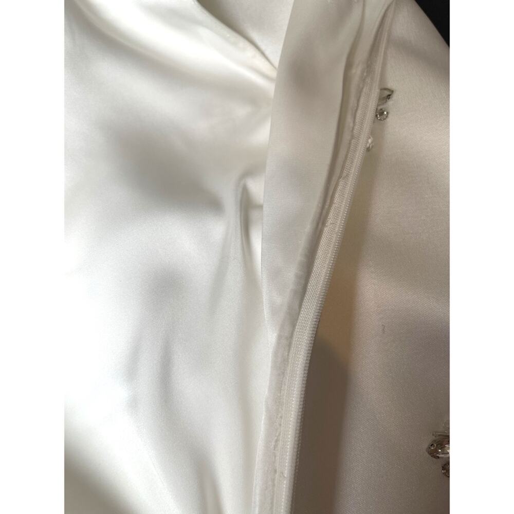 RETROFETE Tylee Crystal Embellished Satin White Mini Dress Size XS - Picture 10 of 16